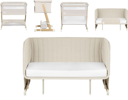 Lionelo Thomi Plus - wielofunkcyjne łóżeczko dziecięce 5w1 | Beige Sand