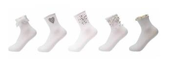 Be Snazzy Skarpety z Ozdobami 30 - 35 Białe Mix