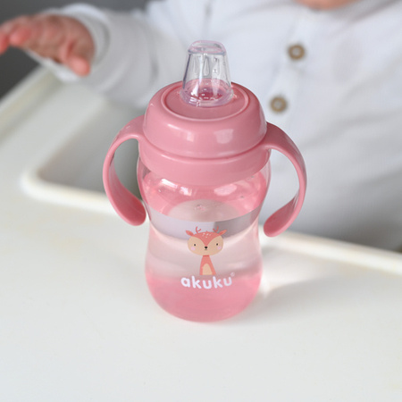 Akuku Bidon Niekapek z Miękkim Ustnikiem Jelonek