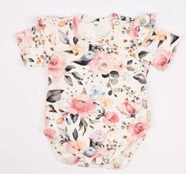 Baby In World Body Niemowlęce Krótki Rękaw Róża 56/62