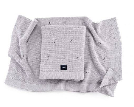 Poofi Kocyk Bawełniany Paris Jasny Szary 80x100