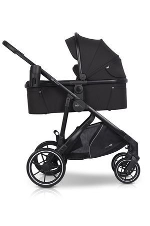 Easy Go Duoflex Wózek Głęboko-Spacerowy Bliźniaczy Rok po Roku Ebony Black 2 Siedziska 2 Gondole