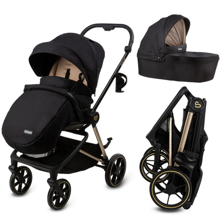 Kidwell Velmont Wózek Głęboko-Spacerowy Black Beige