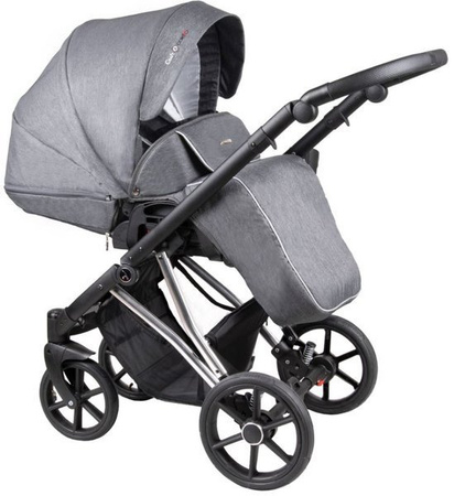 Coletto Craft Wózek Głęboko-Spacerowy 2w1 C-02 Czarno-Srebrna Rama