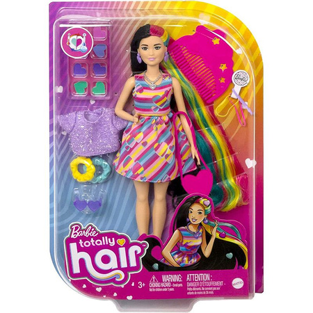 Barbie Lalka Totally hair Odlotowe fryzury Serduszka HCM90
