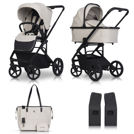 Cavoe Moi XL Wózek Głęboko-Spacerowy 2w1 + Torba + Adaptery Ecru