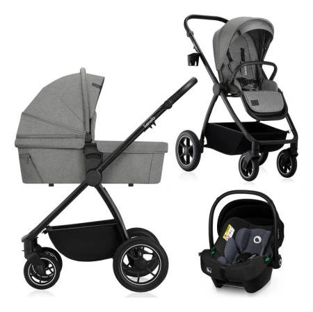 Lionelo Meril Wózek Głęboko-Spacerowy 3w1 Grey Stone