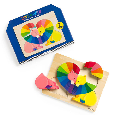 Mudpuppy Pierwsze puzzle drewniane 3D Zakochane lwy 8 elementów 1+