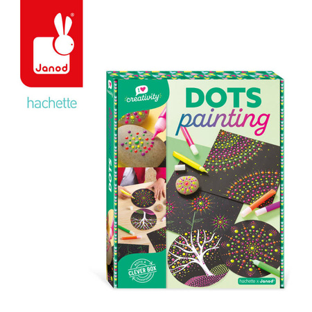 Janod Zestaw kreatywny Malowanie kropkami Dots painting I love creativity 8+