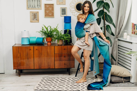 LennyLamb Chusta Do Noszenia Dzieci, Tkana Splotem Skośno-krzyżowym 100% Bawełna Rozmiar M 4,6m Airglow