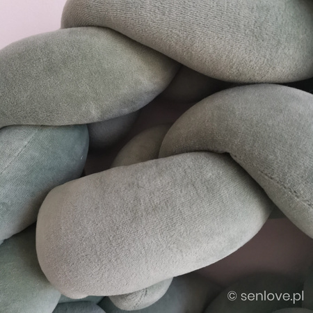 SenLove Ochraniacz do Łóżeczka Warkocz 210cm Szałwia