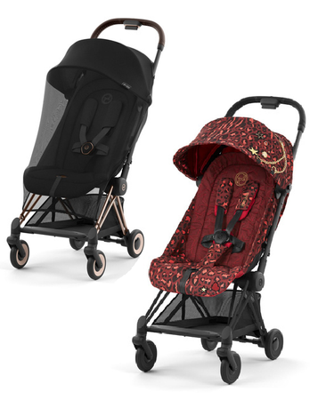 Cybex Coya Wózek Spacerowy Rosenrot Red by Alec Voelkel + Cybex Coya Moskitiera Black