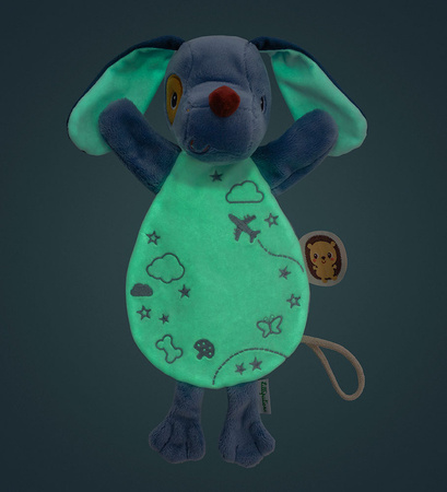 Lilliputiens Przytulanka komforter pacynka świecąca w ciemności Piesek Jules 0 m+