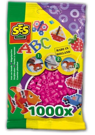 Ses Creative Koraliki do Prasowanek 1000szt. Ciemno Różowe