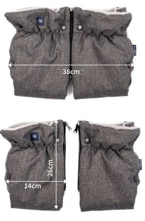 Zaffiro Mufki Do Wózka Dwuczęściowe Wełna Melanż Granatowy