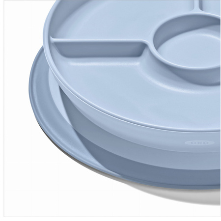 Oxo Talerzyk Trójdzielny Z Silikonową Przyssawką Dla Dzieci Antypoślizgowy Dusk