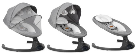 MoMi Kenani Leżaczek Bujaczek Elektryczny z Pilotem Dark Grey