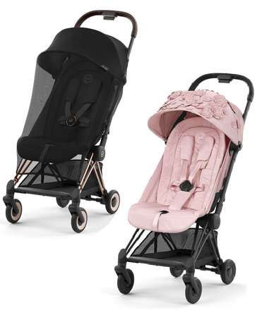 Cybex Coya Wózek Spacerowy Simply Flowers Pale Blush + Cybex Coya Moskitiera Black