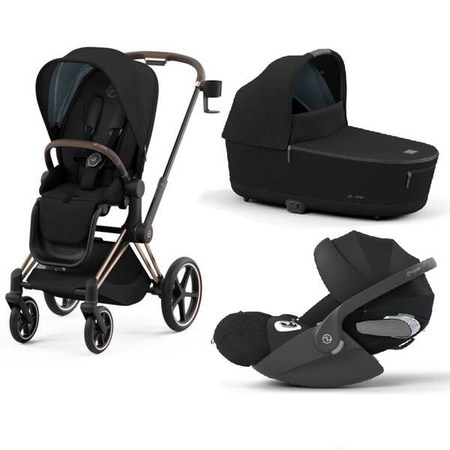 Cybex Priam 4.0 Wózek Głęboko-Spacerowy + Fotelik Samochodowy Cloud T 0-13kg Deep Black