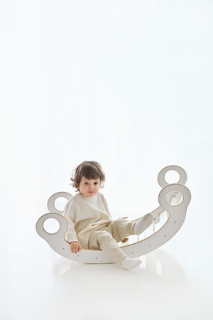 GUGI Bujak Drewniany Montessori Mały M+ Drabinka/Zjeżdżalnia Zestaw Wspinaczkowy