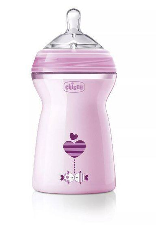 Chicco Butelka Naturalfeeling 6m+ 330 Ml Różowa