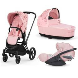 Cybex Priam 4.0 Wózek Głęboko-Spacerowy + Fotelik Samochodowy Cloud T 0-13kg Pale Blush Simply Flowers