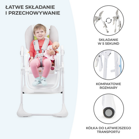 Kinderkraft Krzesełko do Karmienia Yummy Grey