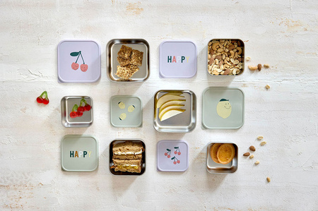 Lassig Pojemnik na przekąski snackbox ze stali nierdzewnej 3 szt. Happy Fruits Lemon
