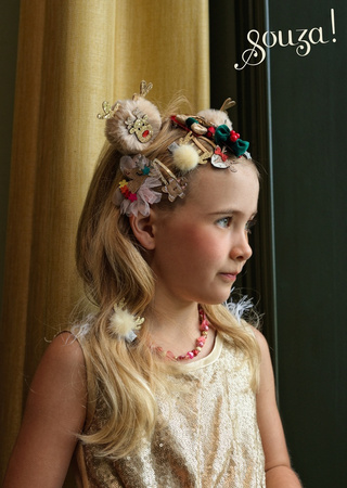 Souza! Spinki do włosów brokatowe z pomponem świątecze renifer Zona 2 szt.