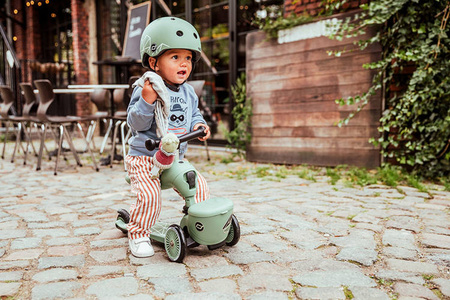 Scootandride Highwaykick 1 Lifestyle 2w1 Jeżdzik i Hulajnoga Trójkołowa z Zamykanym Schowkiem 1-5 lat Green Lines