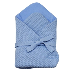 EKO dzianinowy otulacz, niebieskie warkoczyki