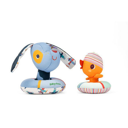 Lilliputiens Przytulanki do kąpieli Piesek Jules i Kaczorek Gaspard 6 m+