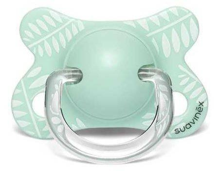 Smoczek fizjologiczny silikon dla wcześniaków i noworodków -2-4m Listki zielone Fusion Suavinex