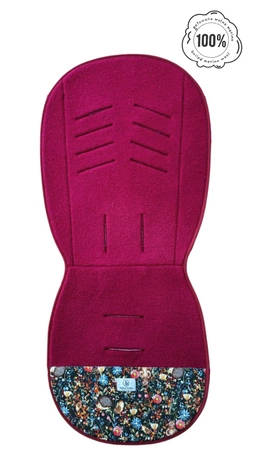 Simple Wool Uni Merry Wkładka Termoaktywna Antypotowa Do Wózka Bordo Łąka