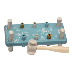 Micki Drewniana Przebijanka z Gumowym Młotkiem Niebieski