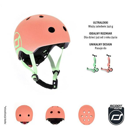 Scootandride Kask XXS-S Dla Dziecki 1-5 Lat Peach
