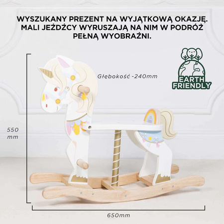 Le Toy Van Drewniany Jednorożec Konik na Biegunach