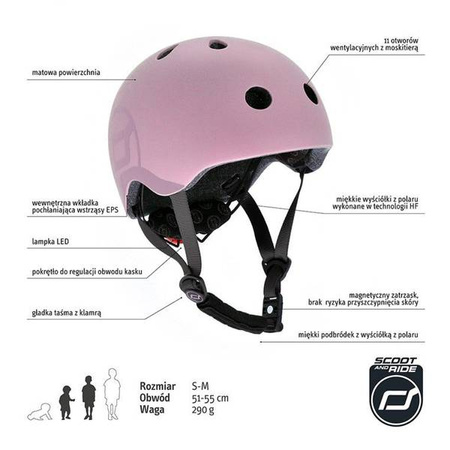 Scootandride Kask Dla Dzieci S-M Rose