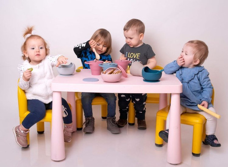 Baby in World Miska Silikonowa Z Przyssawką I Łyżeczką Sage