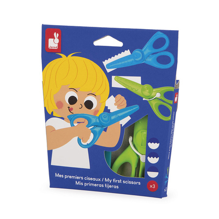 Janod Pierwsze nożyczki kreatywne do wycinania wzorów 3szt. 3+