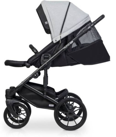 Riko Nuno Pro Wózek Głęboko-Spacerowy 2w1 z Miękką Gondolą Grey Fox