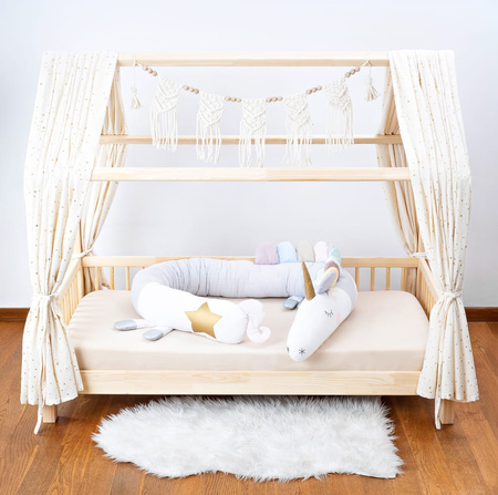 SenLove Poduszka Wałek Ochraniacz do Łóżka Jednorożec Szary