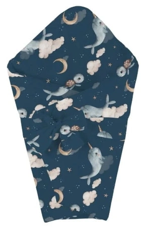 Waldin Kołdra Bambusowa 75x75 Wieloryb Granat