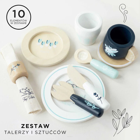 Le Toy Van Drewniany Zestaw Obiadowy Akcesoria Kuchenne