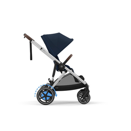 Cybex E-Gazelle S Wspomagany Wózek Spacerowy Rama Srebrna Ocean Blue