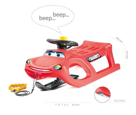 Prosperplast Zigi-Zet Control Sanki z Kierownicą Czerwone