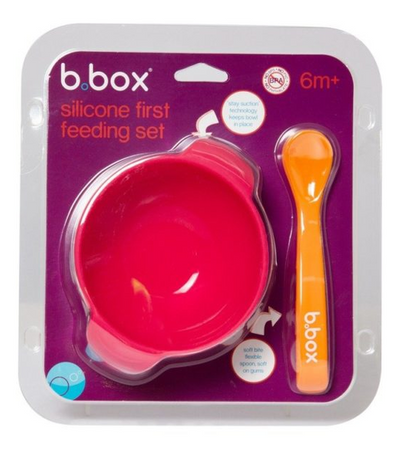 B.Box Silikonowa Miseczka Z Łyżką Strawberry Shake