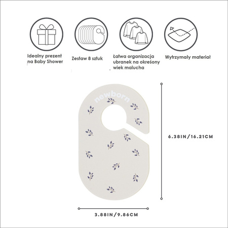 3 Sprouts Separator Rozmiarów Ubrań Niemowlaka Blueberry