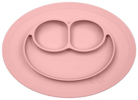 EZPZ Silikonowy Talerzyk Z Podkładką Mały 2w1 Mini Mat Pastelowy Róż