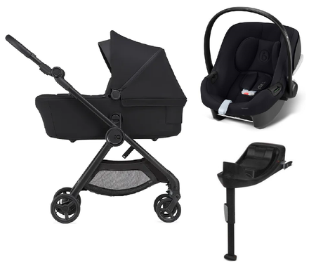 Anex IQ Basic New Transfarmation Wózek Głęboko-Spacerowy Nyx + Cybex Aton B2 i-Size Fotelik Samochodowy 0-13kg + Baza One Volcano Black